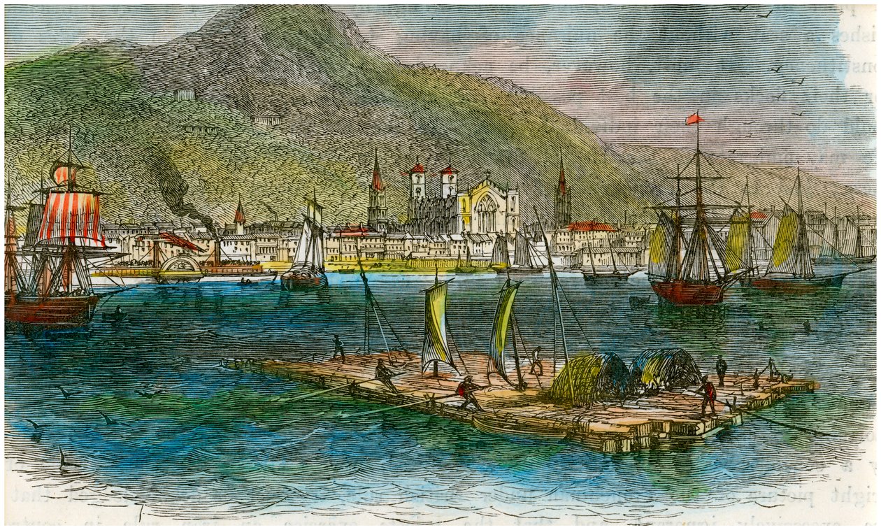 Montreal z rzeki St Lawrence, Quebec, Kanada, ok. 1880 r. autorstwa Unbekannt