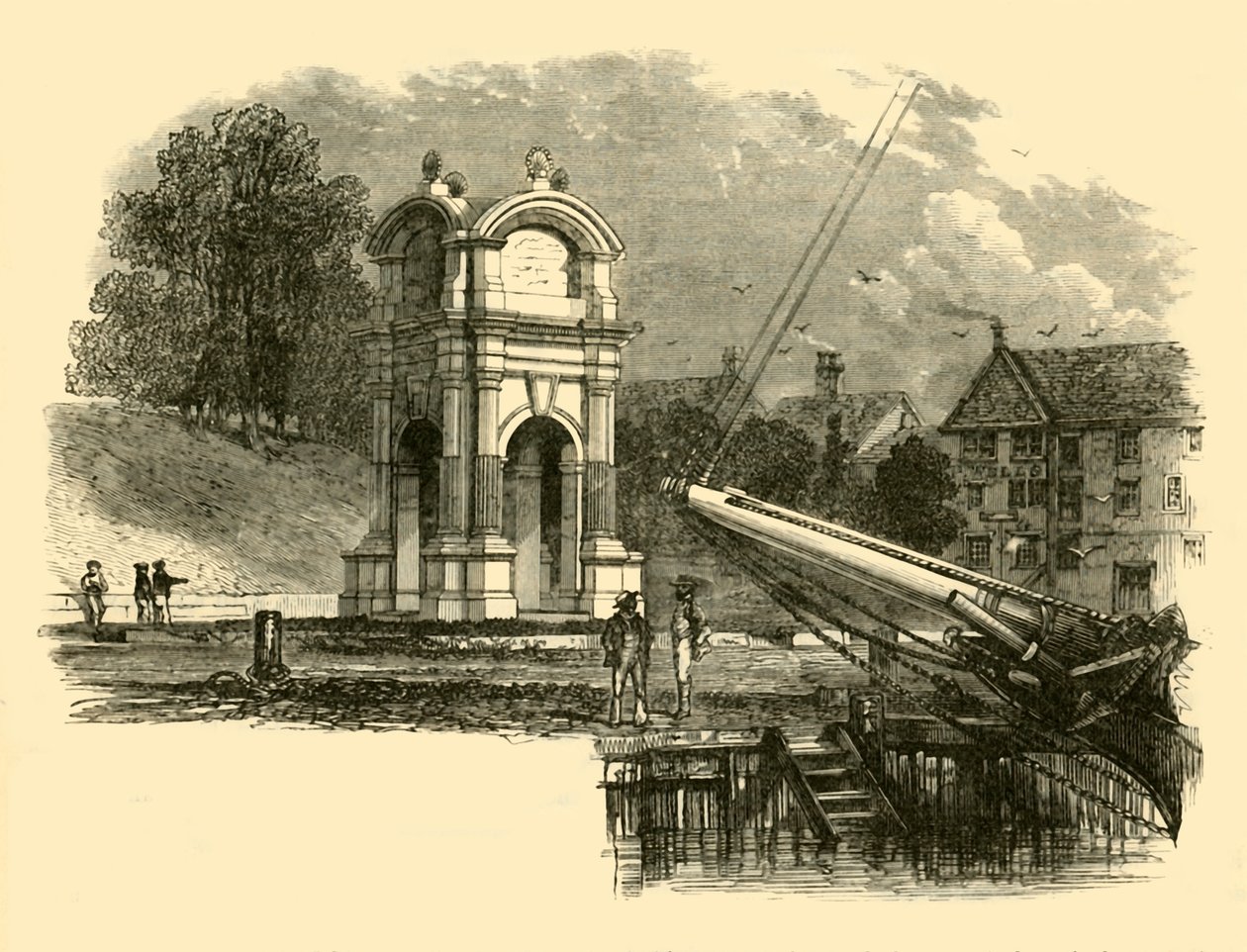 Pomnik w New Plymouth, w miejscu lądowania Ojców Pielgrzymów, 1890. autorstwa Unbekannt