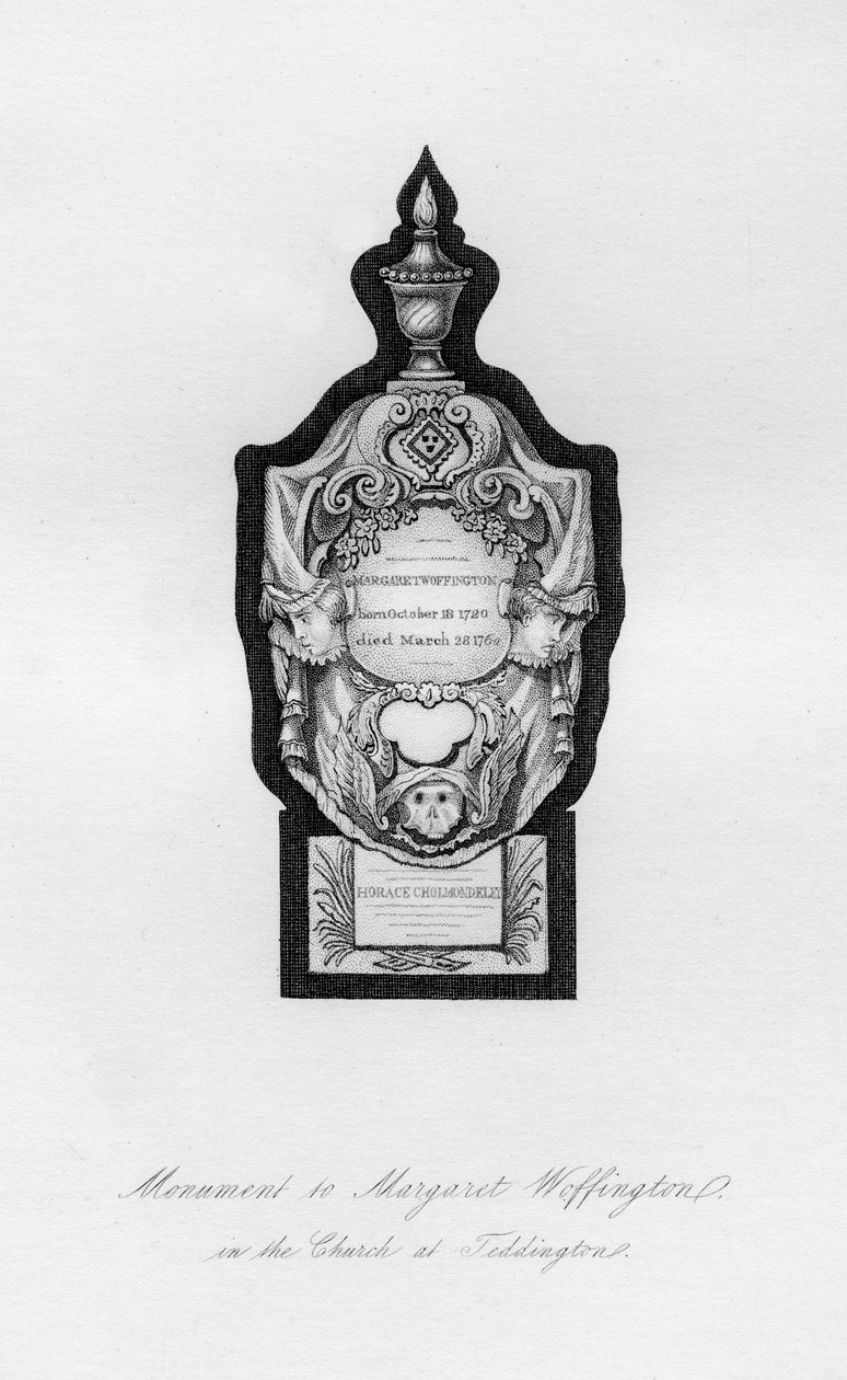Pomnik aktorki Margaret Woffington w Teddington, XVIII wiek, 1840 r autorstwa Unbekannt