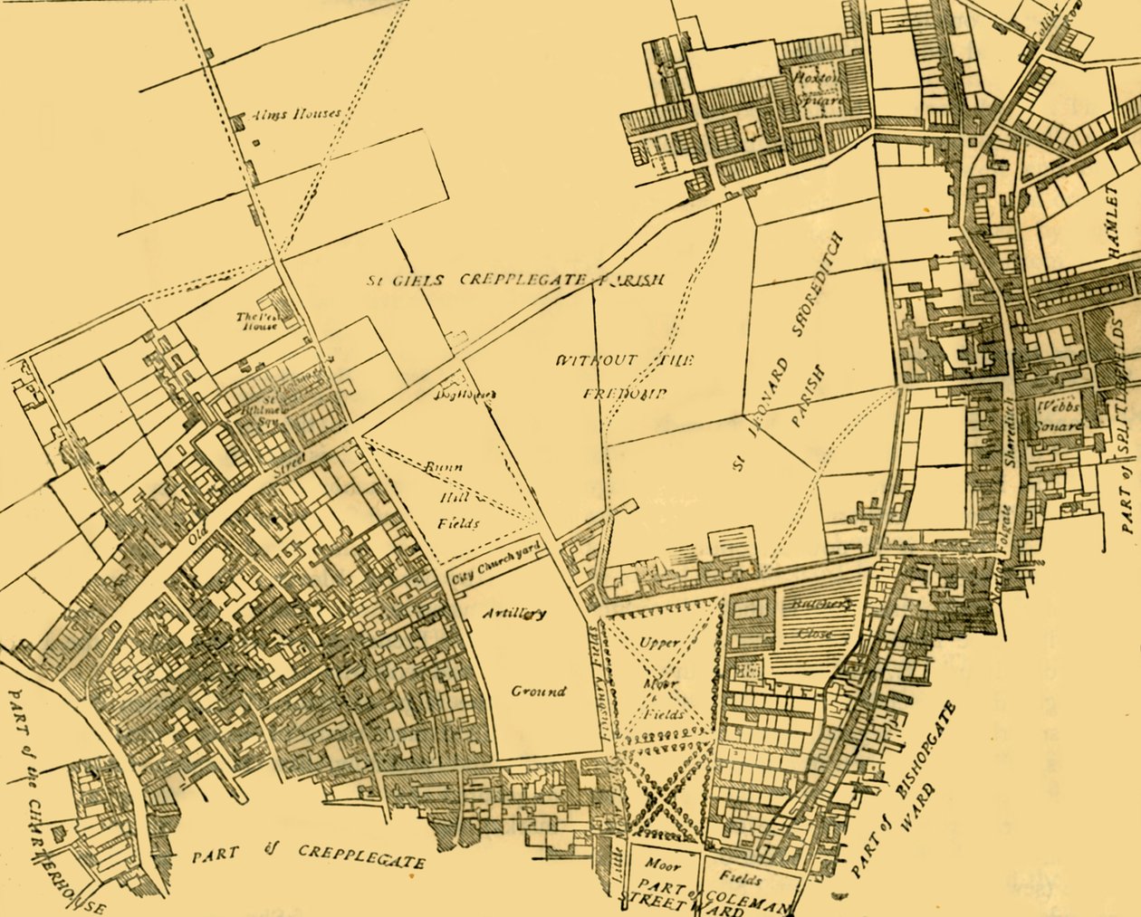 Wrzosowiska i okolice Z mapy z około 1720, c1872. autorstwa Unbekannt