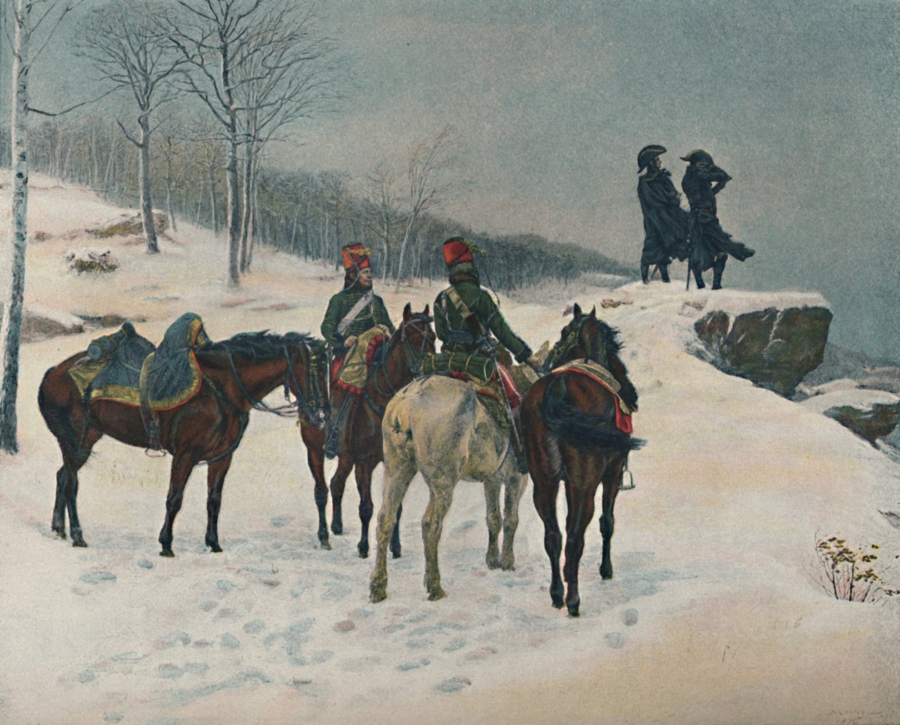 Moreau i jego szef sztabu major Desoles, 1800, 1876, 1896 autorstwa Unbekannt