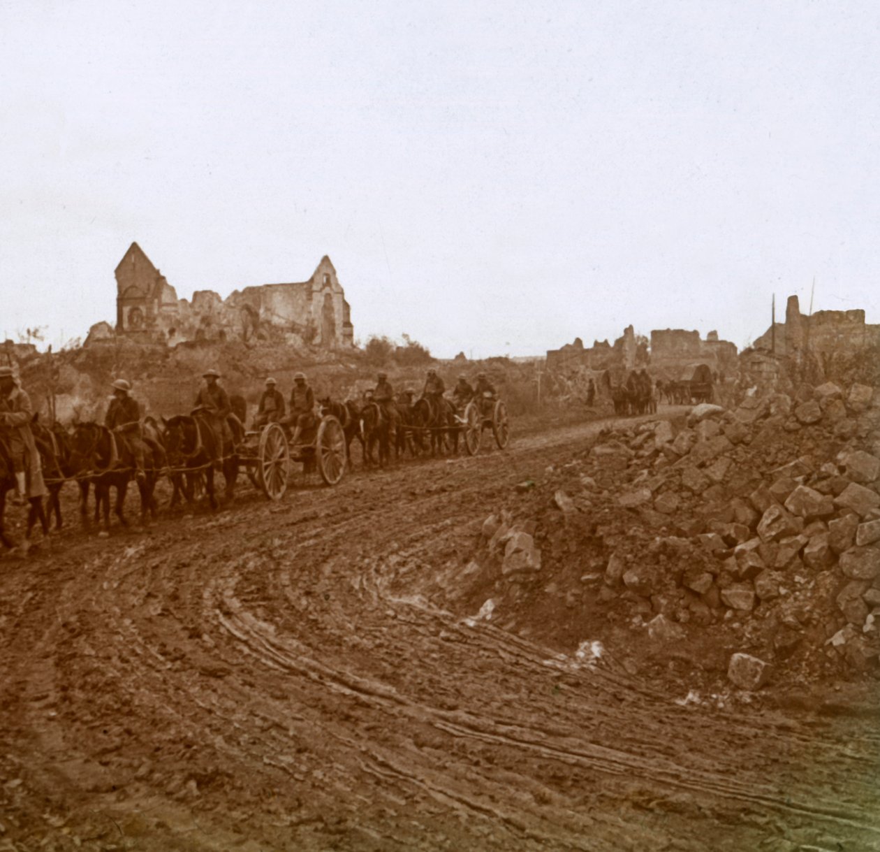 Żołnierze konni, Somma, północna Francja, c1914-c1918 autorstwa Unbekannt