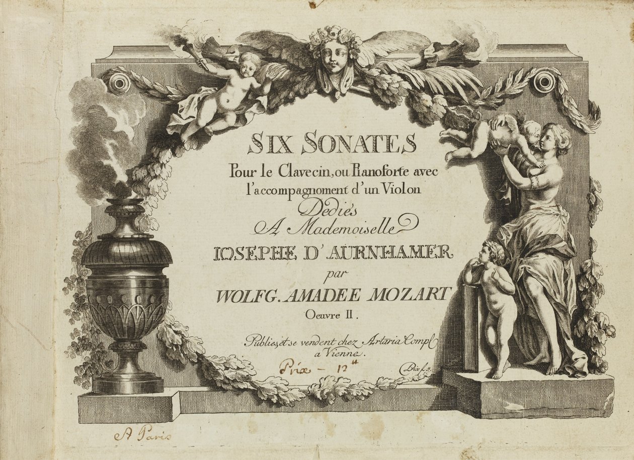 Mozart: Sześć sonat na klawesyn lub pianoforte z towarzyszeniem skrzypiec dedykowanych Mademo autorstwa Unbekannt
