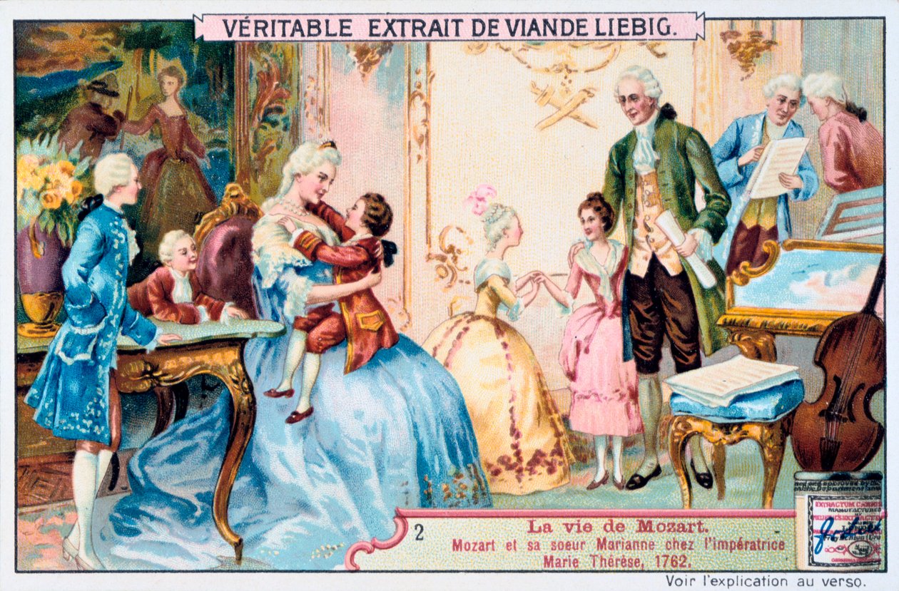 Mozart w wieku siedmiu lat przed cesarzową Marią Teresą, 1763. 1906 autorstwa Unbekannt