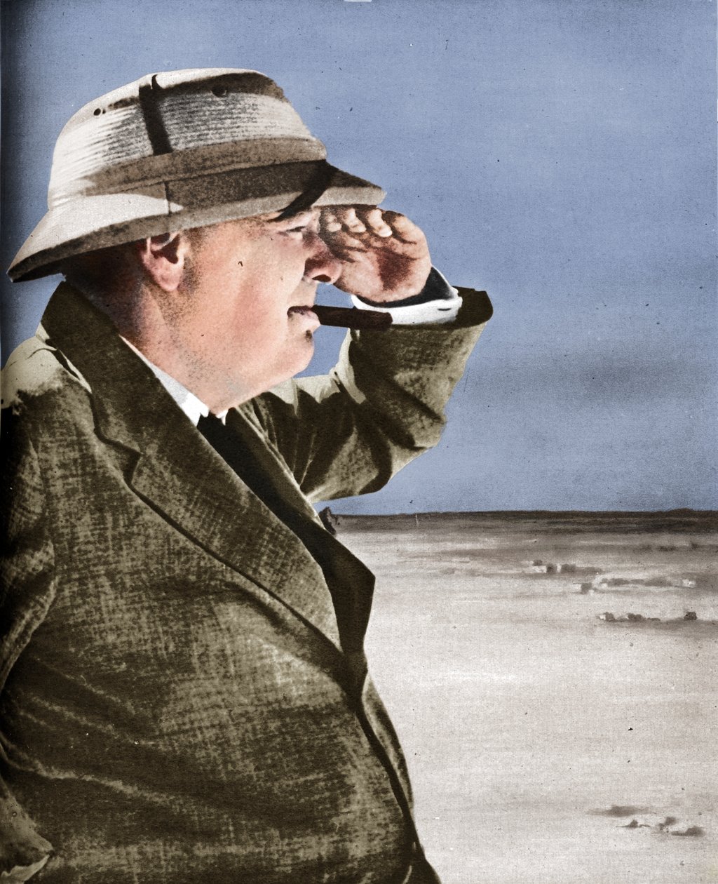 Churchill szpieguje wroga, 1943. autorstwa Unbekannt