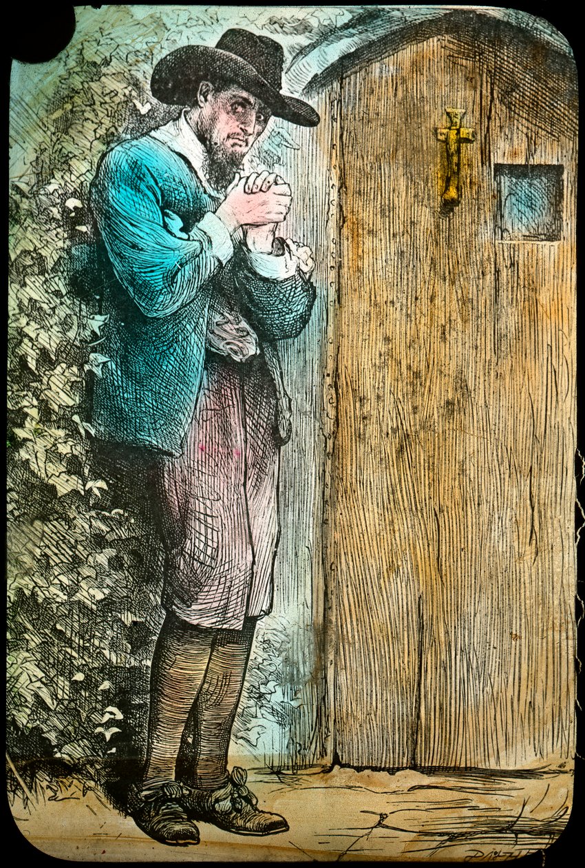 Pan Lękający się przy bramie, z The Pilgrims Progress, koniec XIX lub początek XX wieku autorstwa Unbekannt