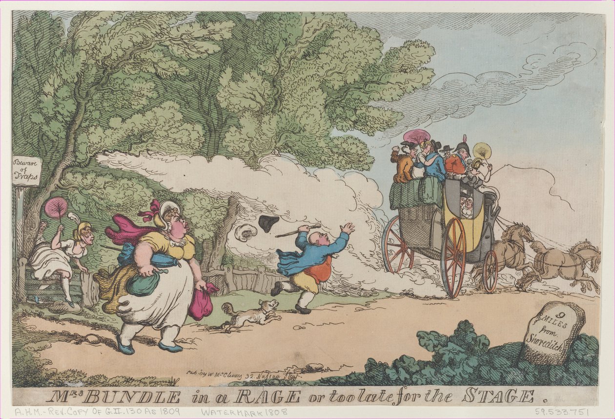 Pani Bundle w wściekłości albo za późno na scenę, [1 lipca 1809], policjant..., [1 lipca 1809], kopia za. autorstwa Unbekannt