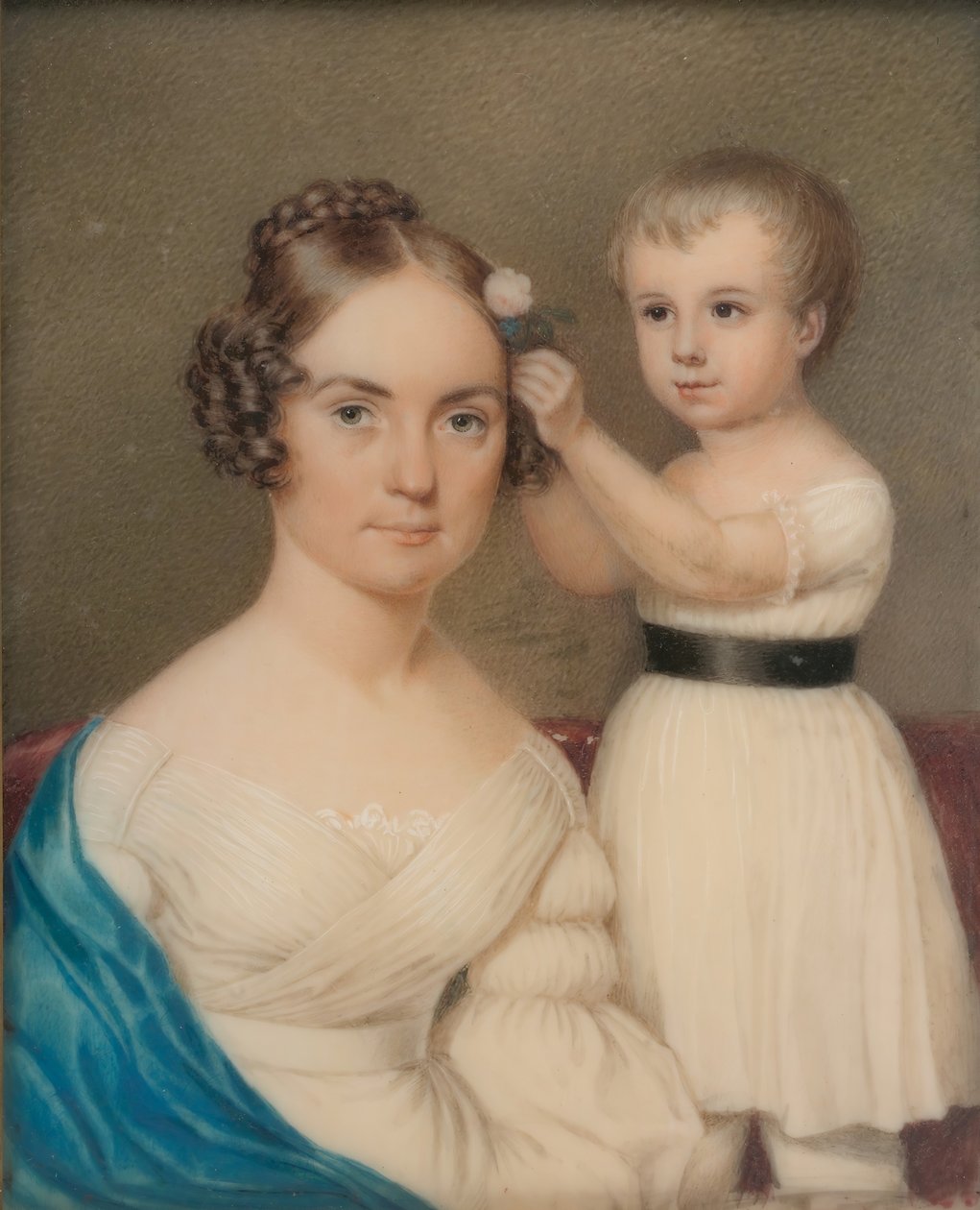 Pani William Gordon Ver Planck i jej syn Samuel Hopkins Ver Planck, ca. 1828. autorstwa Unbekannt