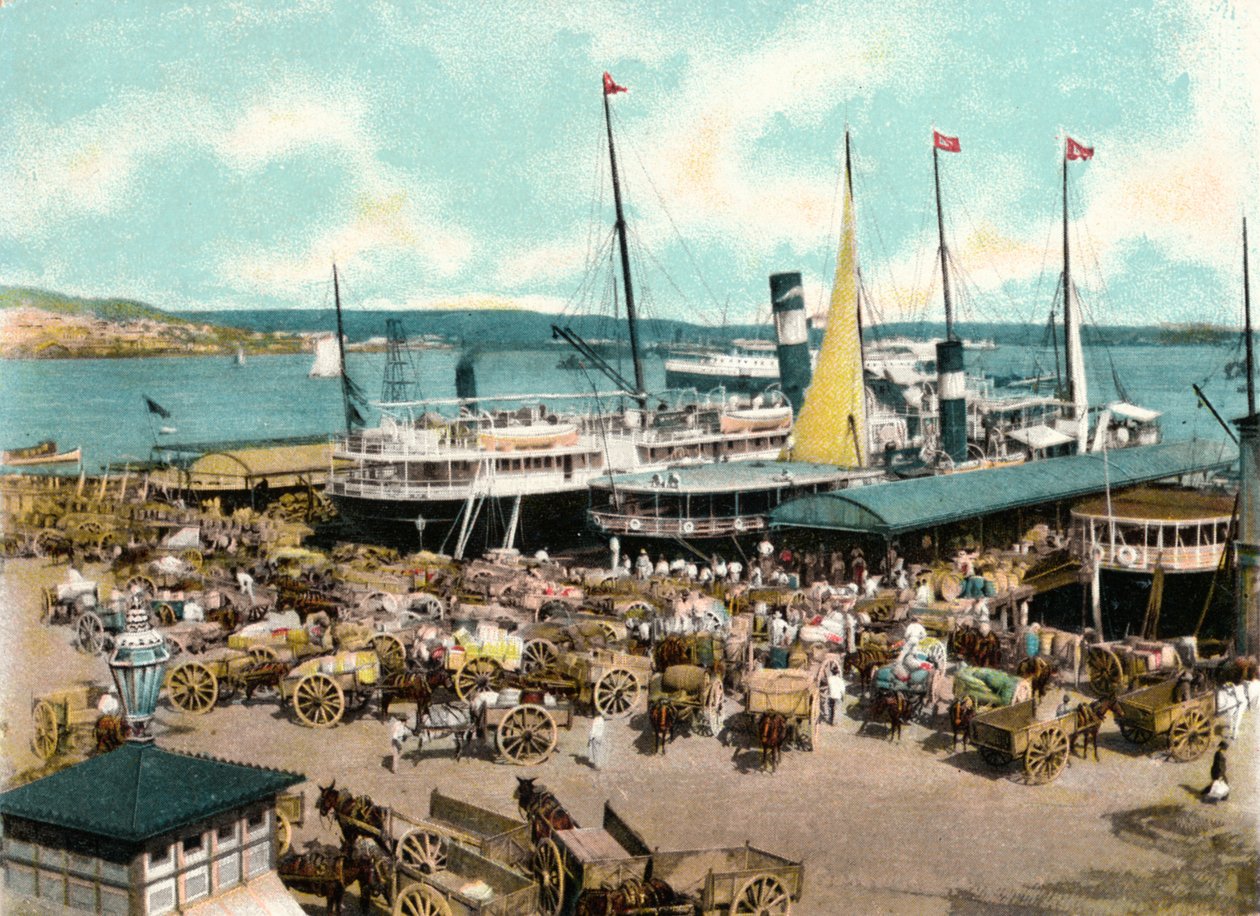 Port Muelle de Luz z promami, Hawana, Kuba, 1904 autorstwa Unbekannt