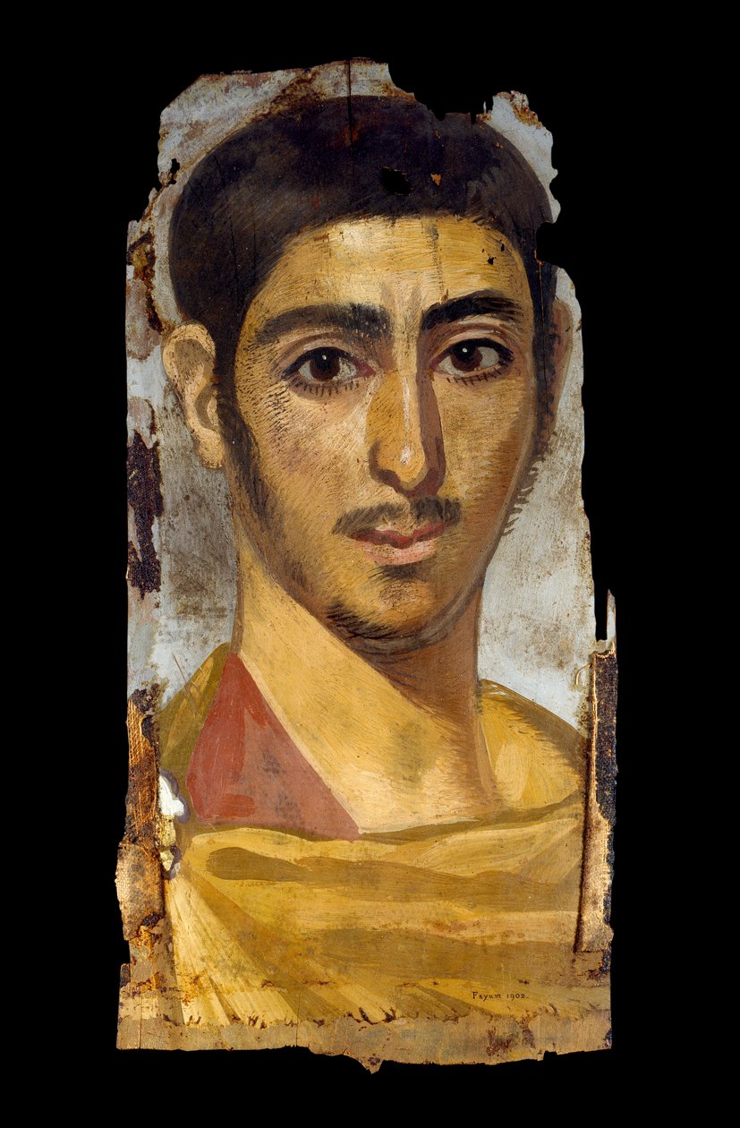 Portret mumii w enkaustyce na desce: młody mężczyzna, być może żołnierz, 193 - 235 autorstwa Unbekannt