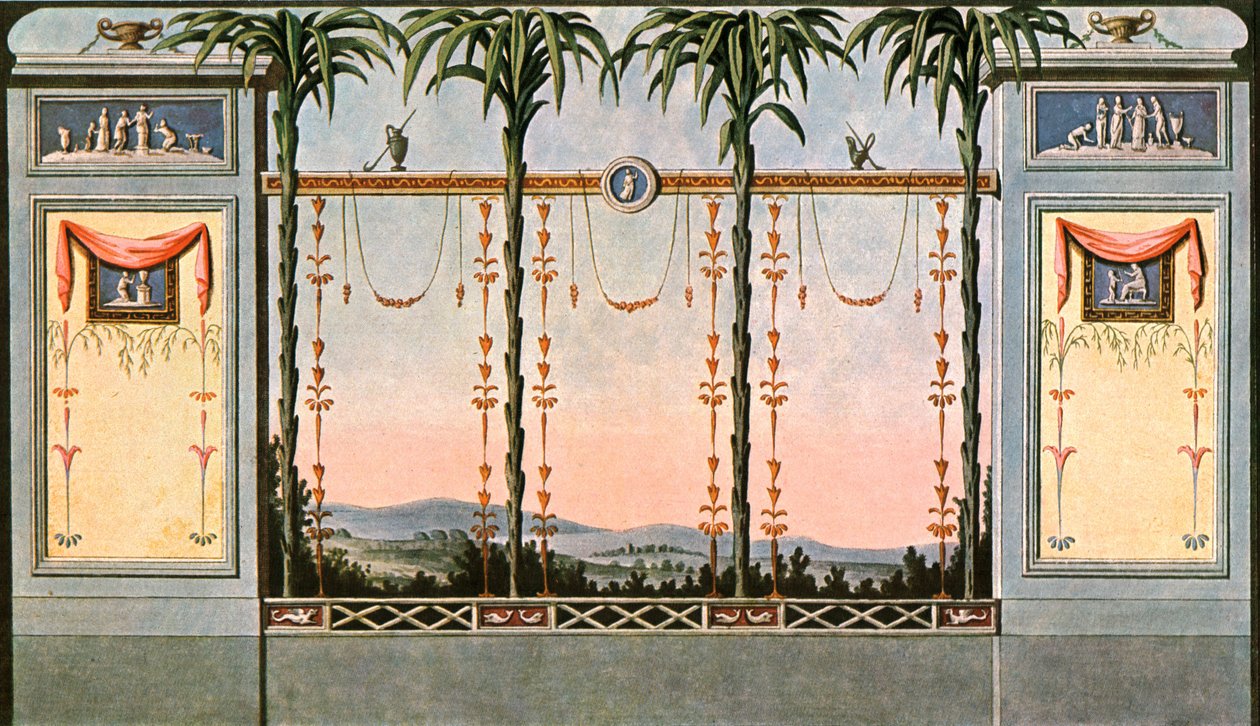 Dekoracja ścienna sali galerii przylegającej do ogrodu, Lipsk, Niemcy, 1928. autorstwa Unbekannt