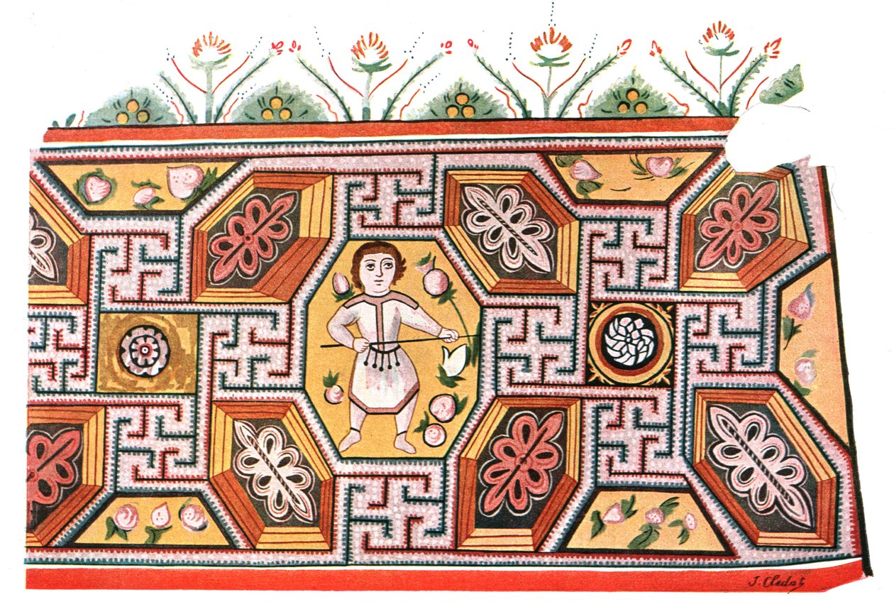 Malowidła ścienne w ruinach klasztoru św. Apolla w Bawit, Egipt, 1928. autorstwa Unbekannt