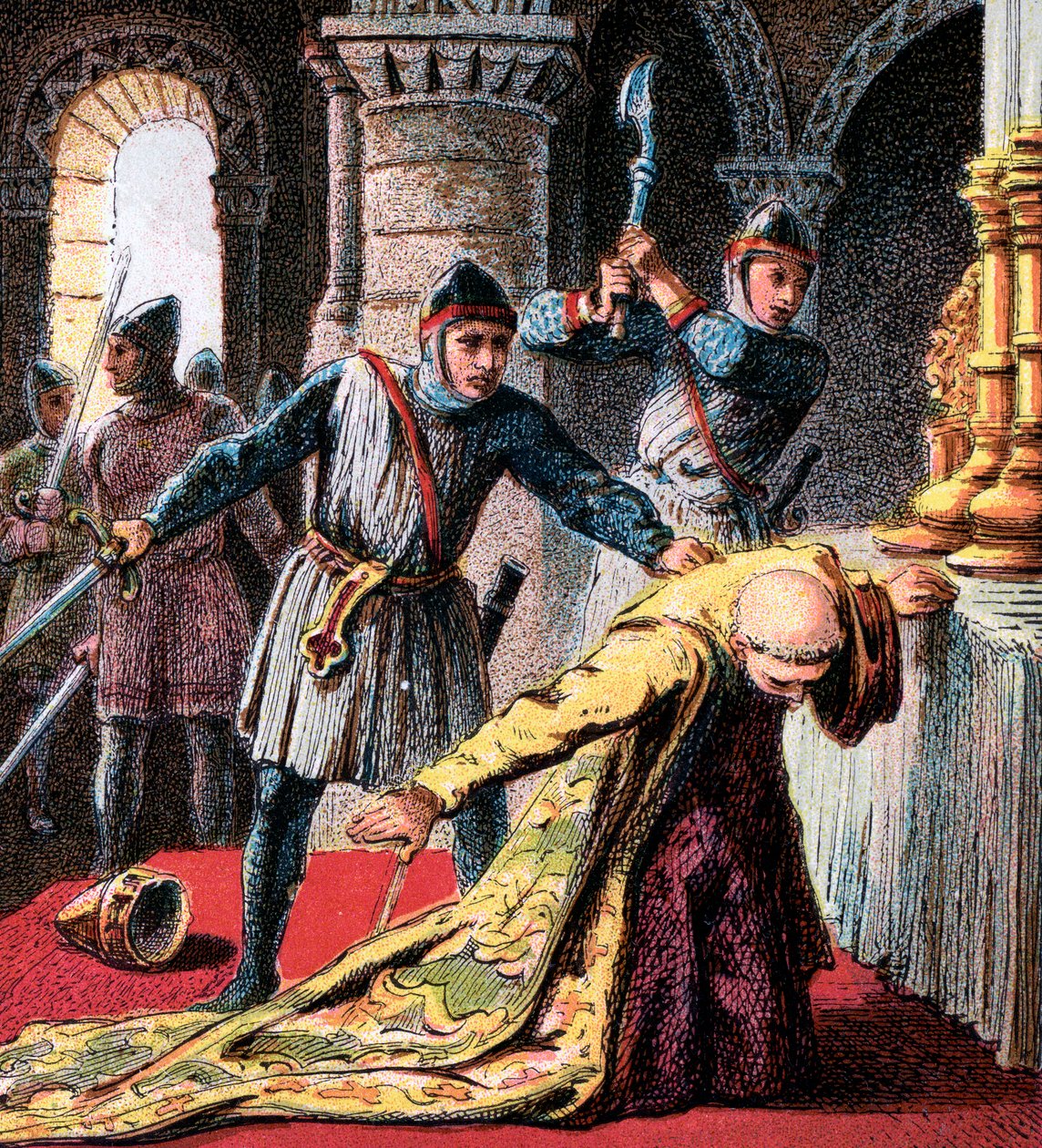 Morderstwo Thomasa Becketa, 1170, c1850 autorstwa Unbekannt
