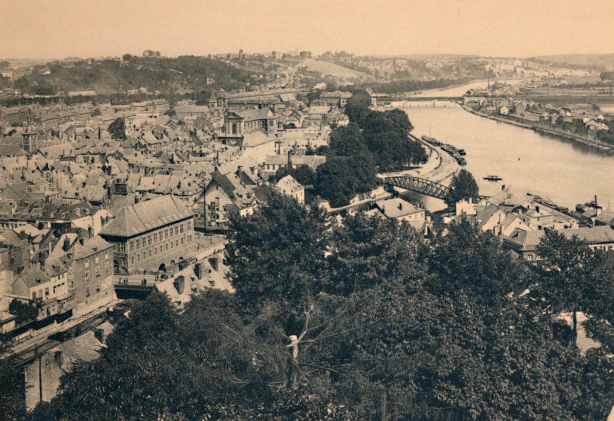 Namur. Widok miasta i zbiegu Sambre i Mozy, ok. 1900 autorstwa Unbekannt