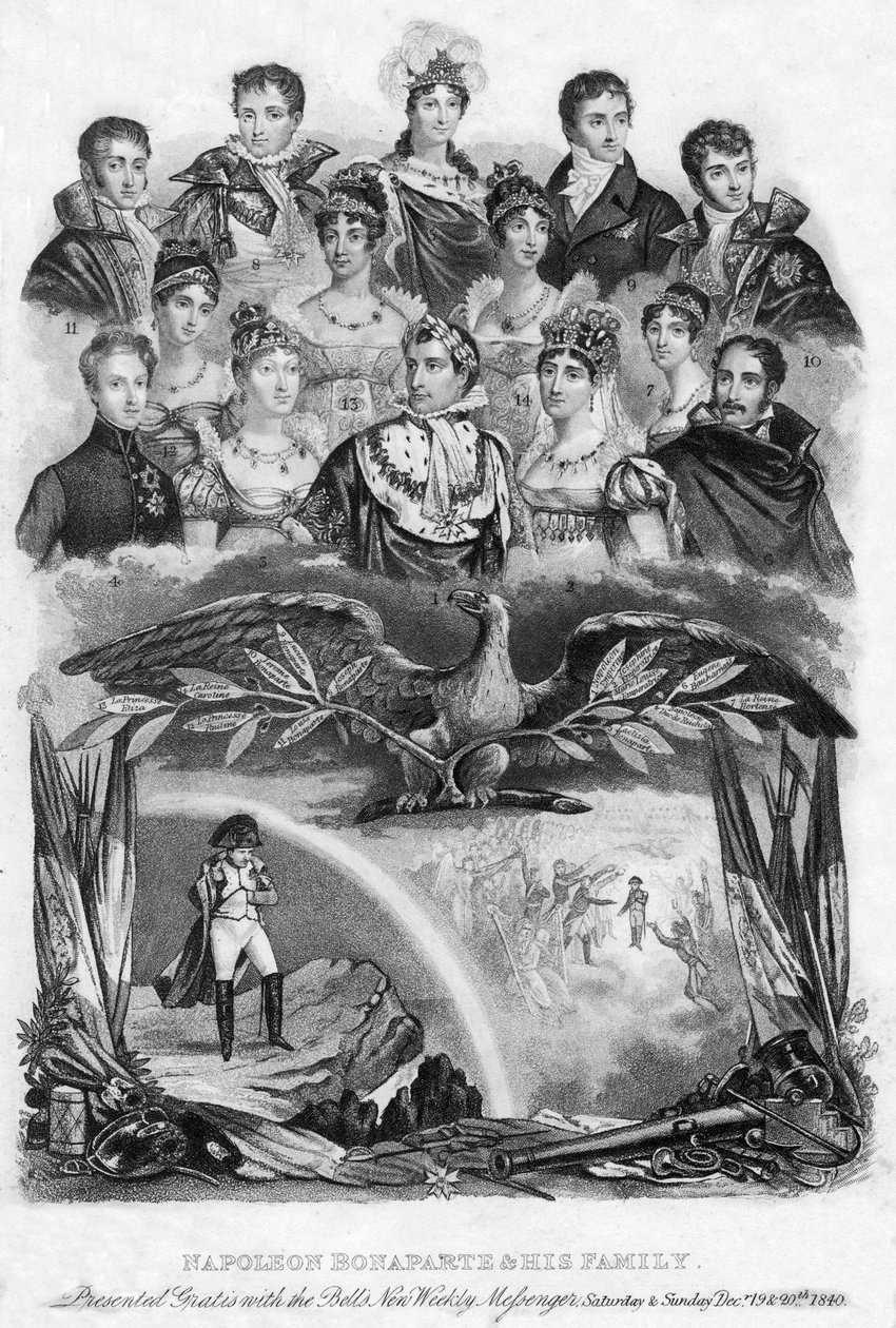 Napoleon Bonaparte i jego rodzina, 1840 autorstwa Unbekannt