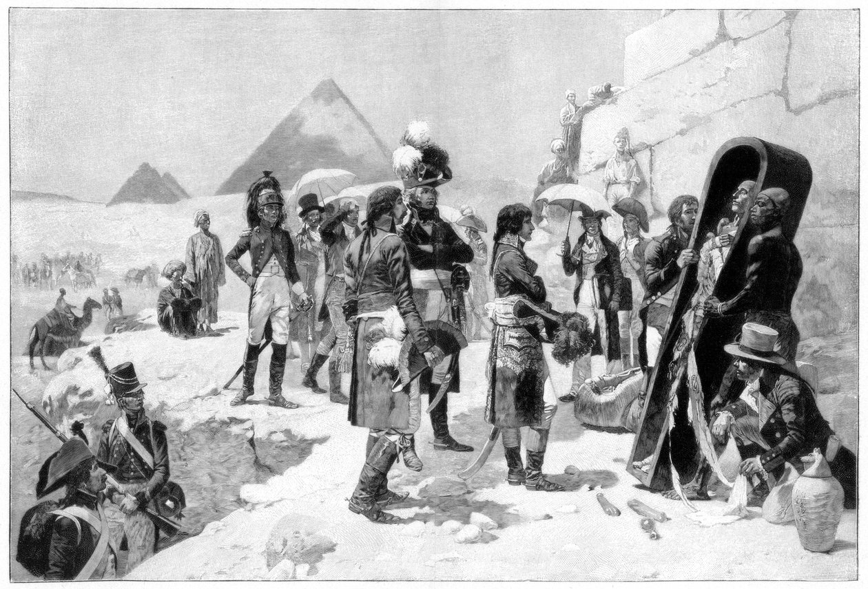Napoleon Bonaparte podczas inspekcji mumii w piramidach, 1801 1900 autorstwa Unbekannt
