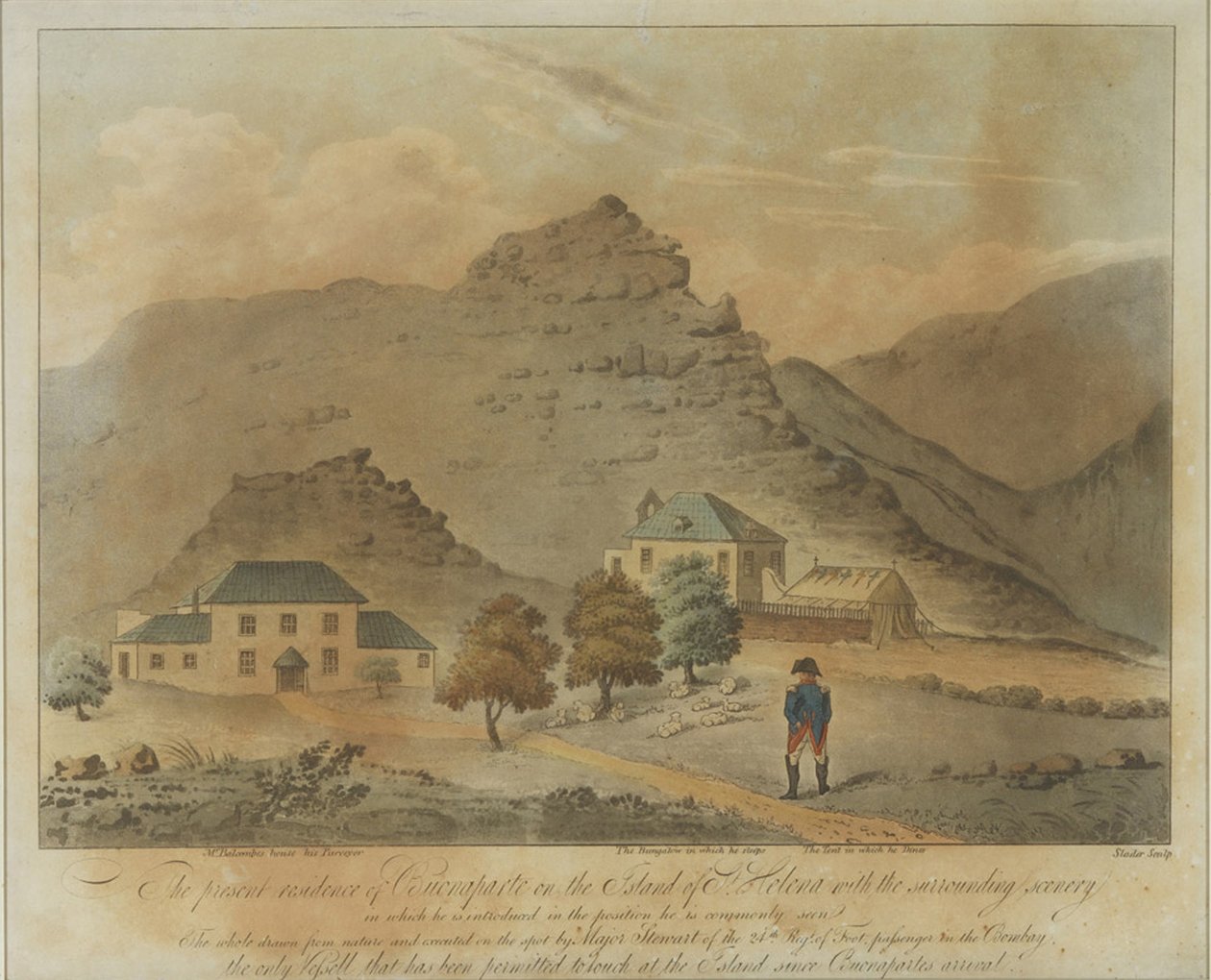 Napoleon Bonaparte na wyspie Świętej Heleny, 1816 autorstwa Unbekannt