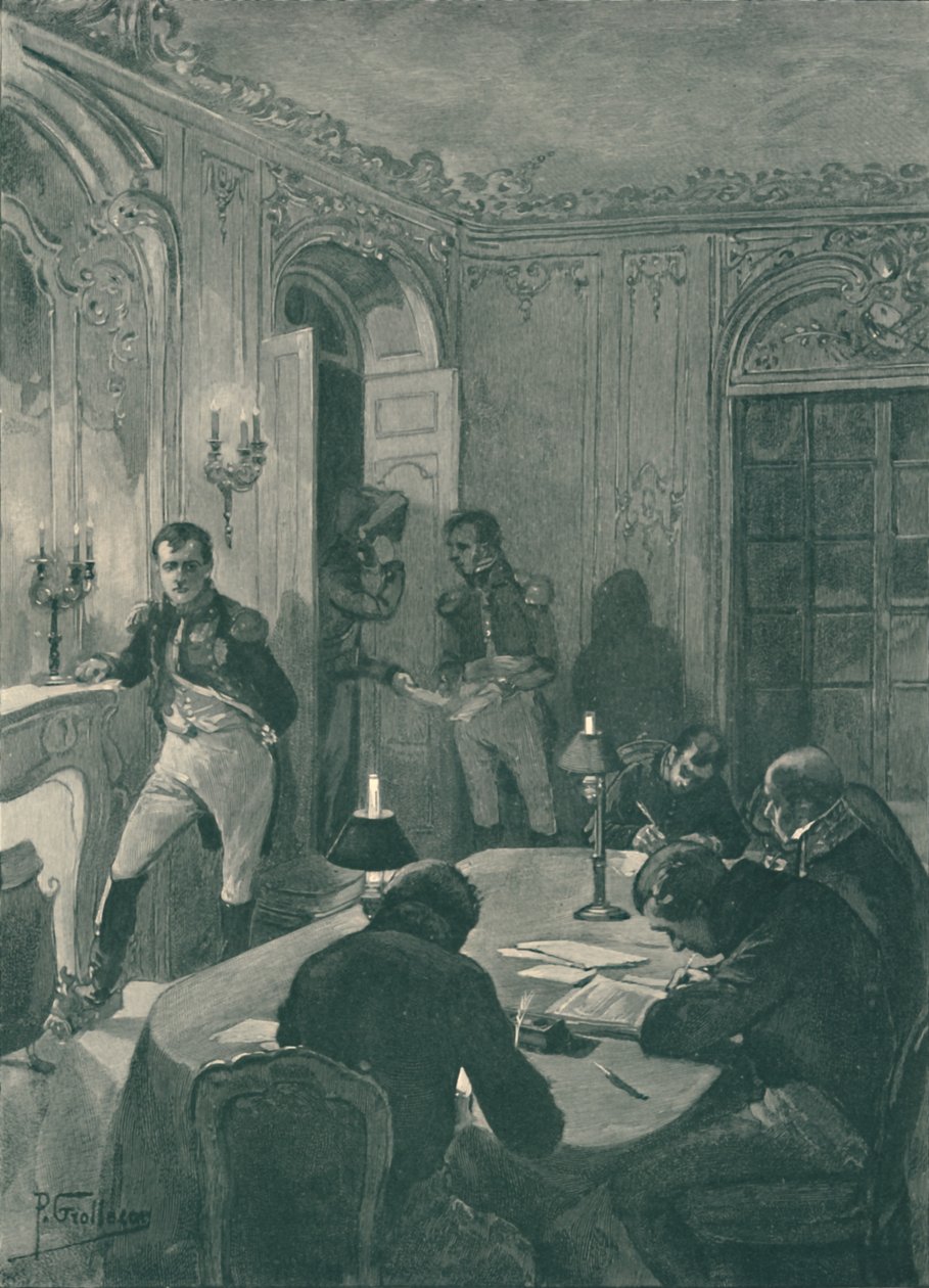 Napoleon dyktuje swoim sekretarzom, 1896 autorstwa Unbekannt