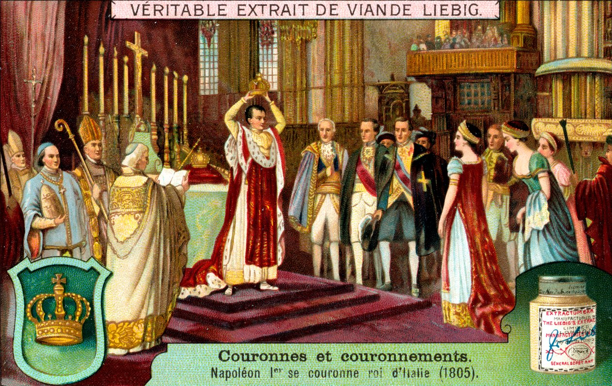 Napoleon I koronuje się na króla Włoch w 1805, ok. 1900 autorstwa Unbekannt