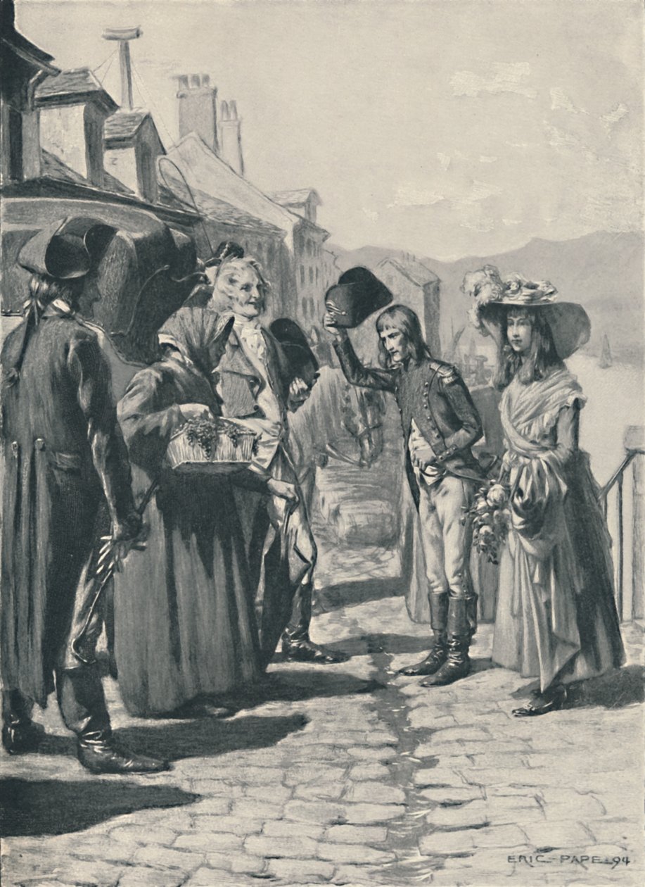 Napoleon w drodze na Korsykę ze swoją siostrą Elisą, 1894, 1896 autorstwa Unbekannt