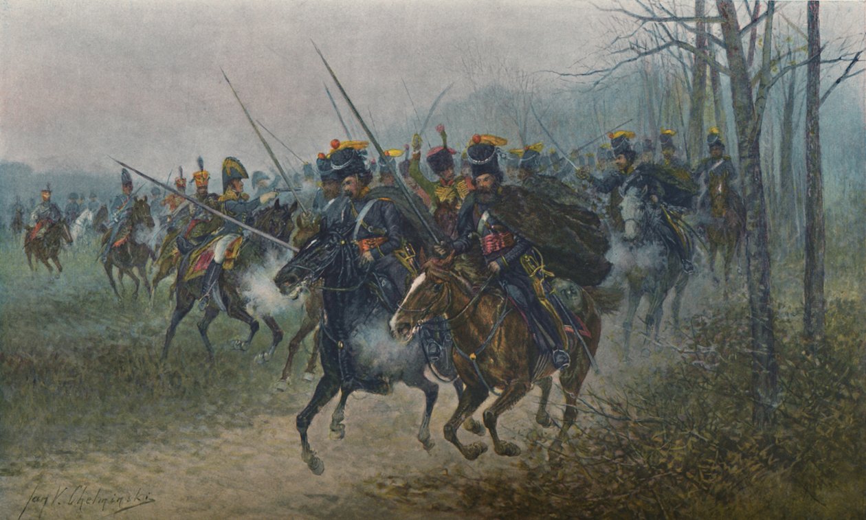 Napoleon i jego sztab zaskoczeni przez Kozaków, 1812, 1896. autorstwa Unbekannt