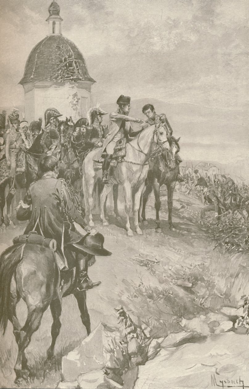 Napoleon i jego sztab w Austerlitz, 1896 autorstwa Unbekannt