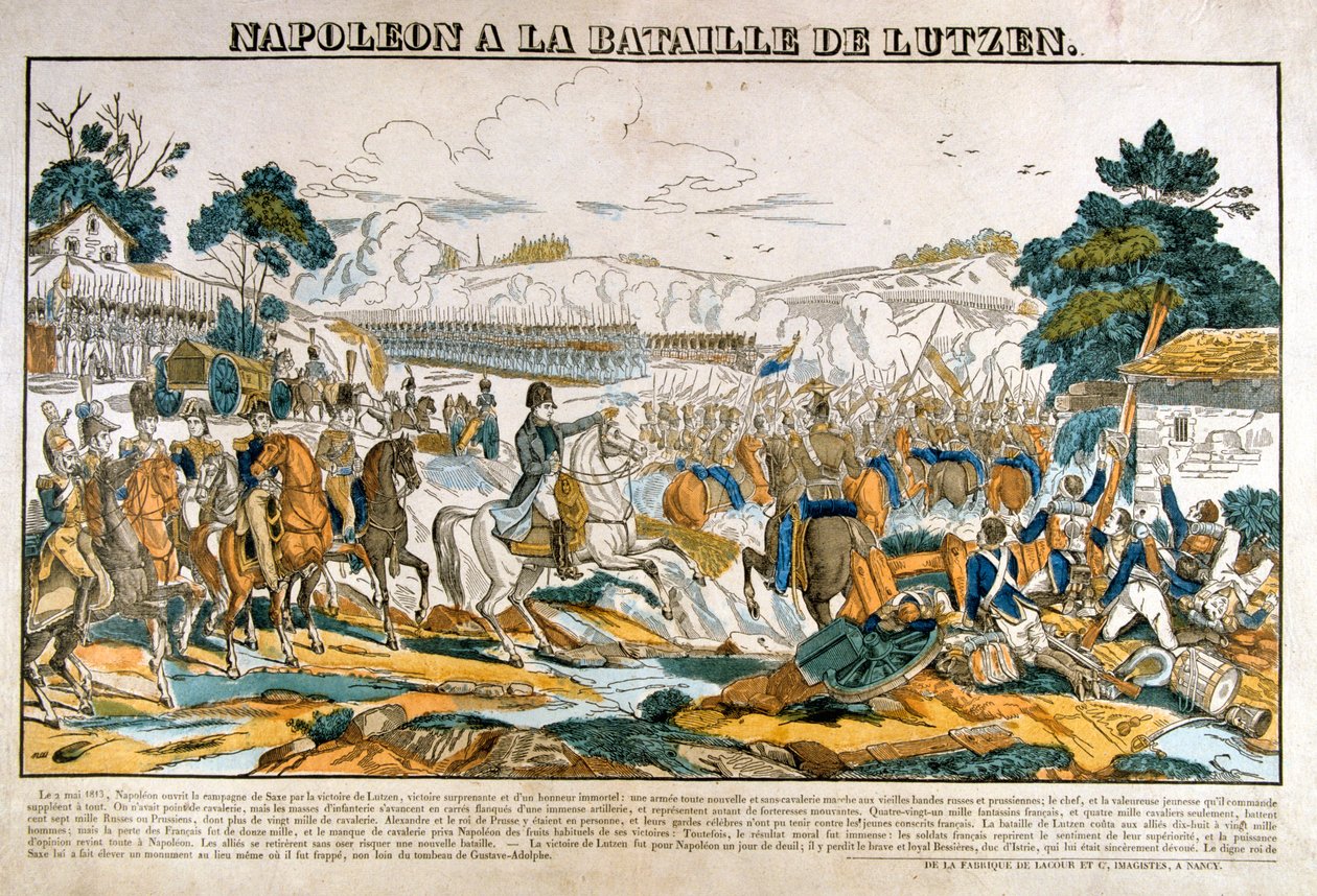 Napoleon w bitwie pod Lutzen, 2 maja 1813 r. autorstwa Unbekannt
