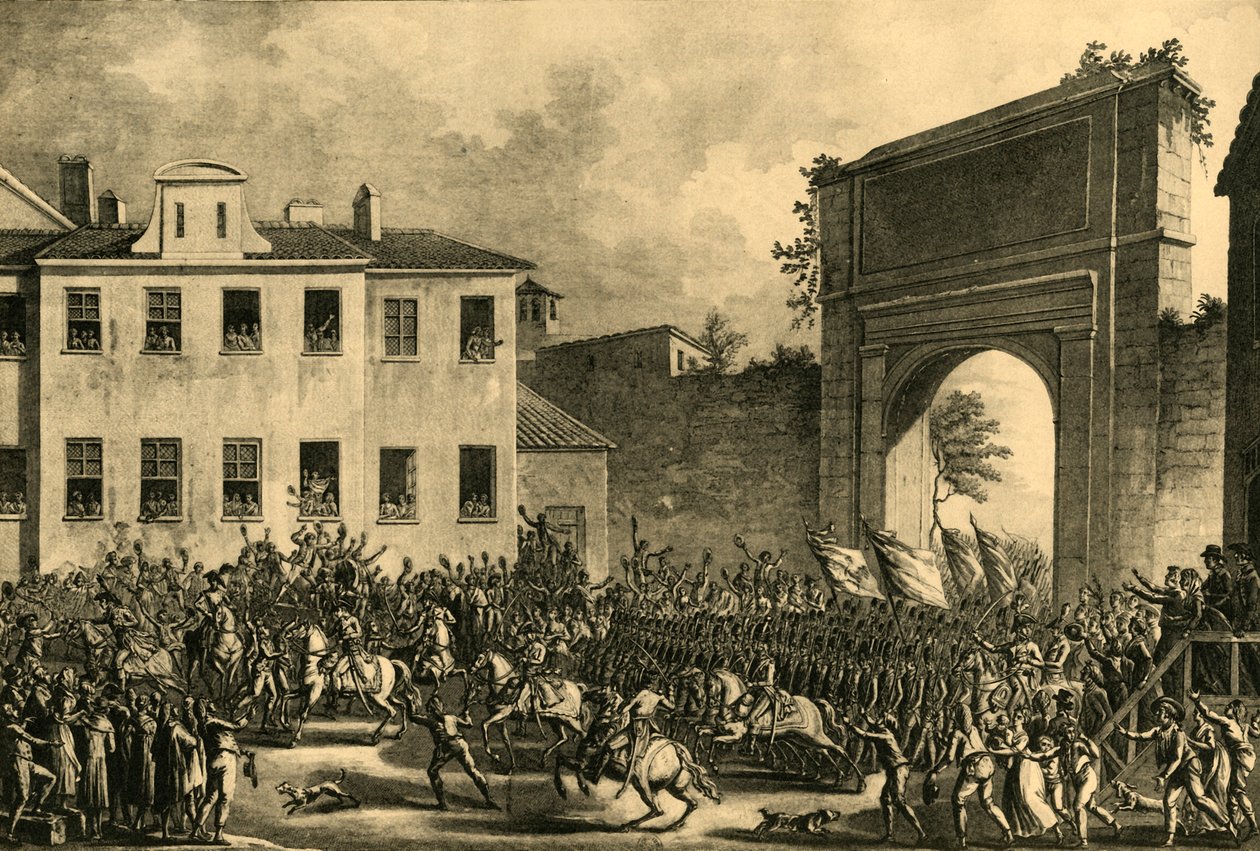 Napoleon wjeżdża do Mediolanu, 14 maja 1796, 1921. autorstwa Unbekannt