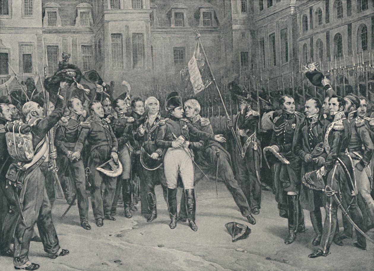 Pożegnanie Napoleona z Gwardią Cesarską w Fontainebleau, 20 kwietnia 1814 r. 1896 r autorstwa Unbekannt