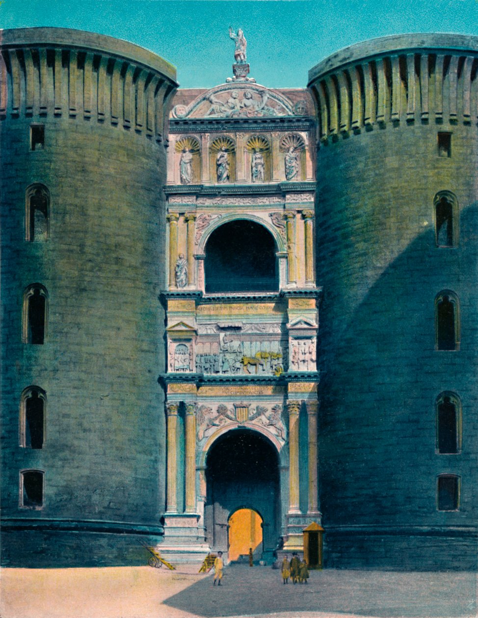 Neapol - Castel Nuovo, Arco DAragona, ok. 1900. autorstwa Unbekannt