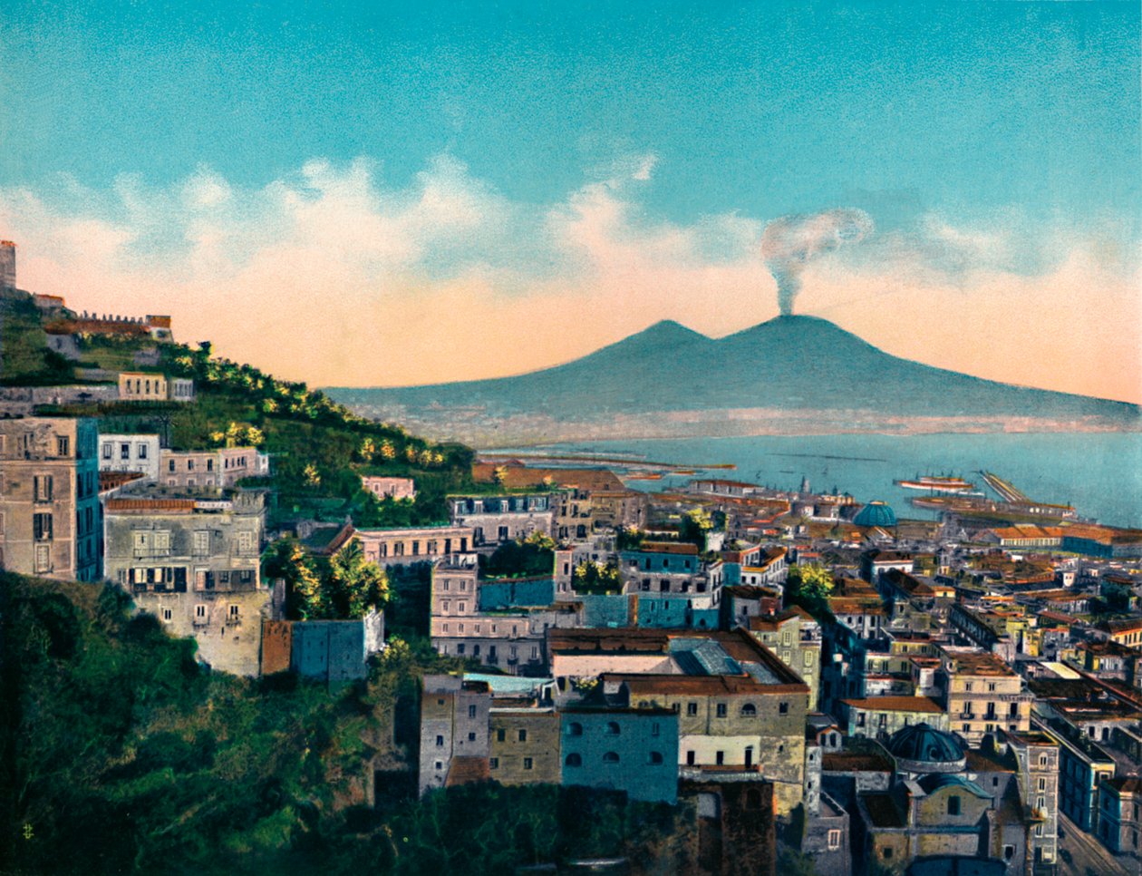 Neapol - Panorama Z Via Tasso, Z Via Tasso, c1900. autorstwa Unbekannt