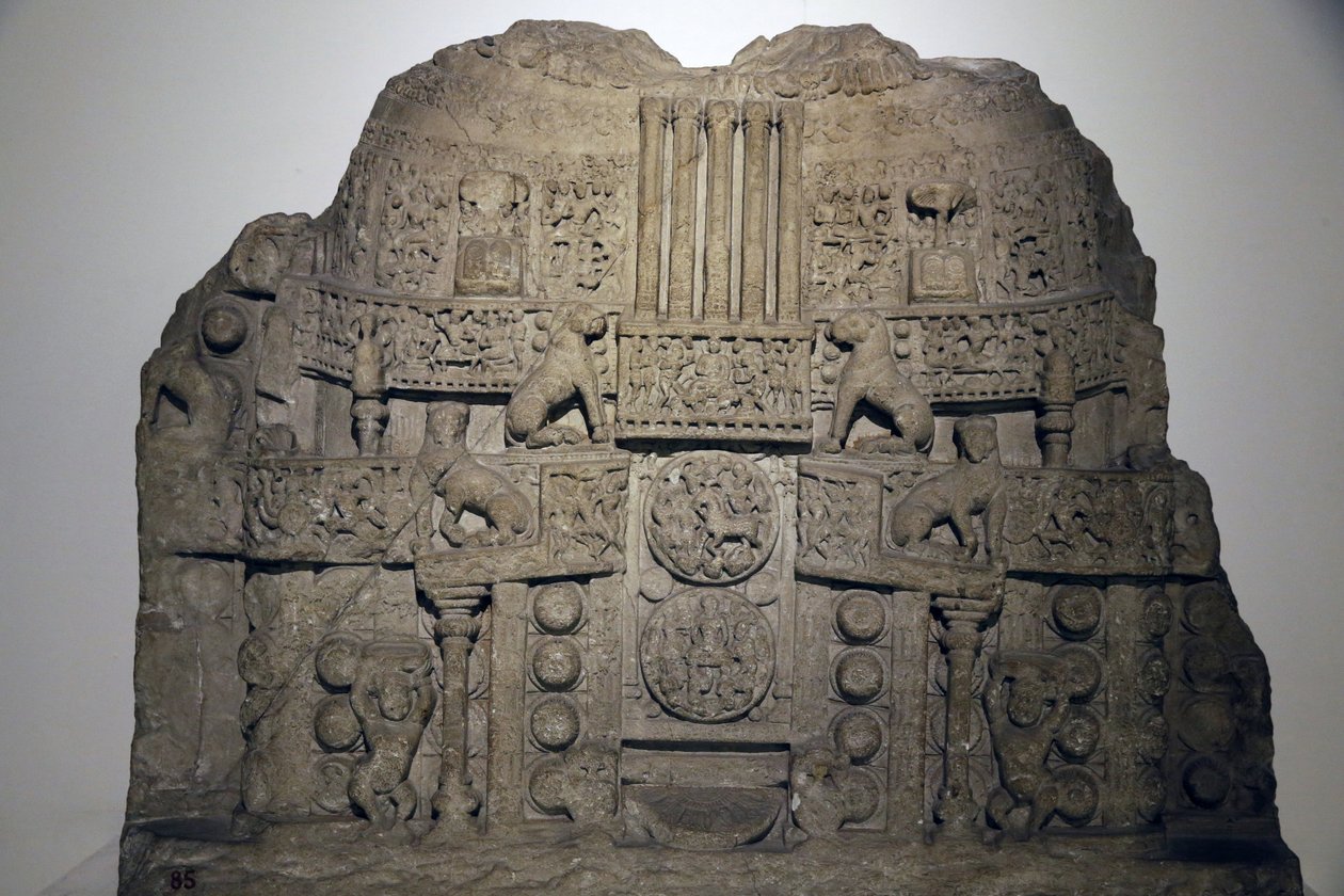 Muzeum Narodowe Indii, Delhi. Ilustracja stupy Amaravati. Płyta ścigająca. satavahana autorstwa Unbekannt