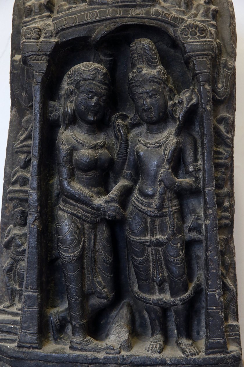 Muzeum Narodowe Indii, Delhi. Ślub Śiwy i Parwati. Pala autorstwa Unbekannt