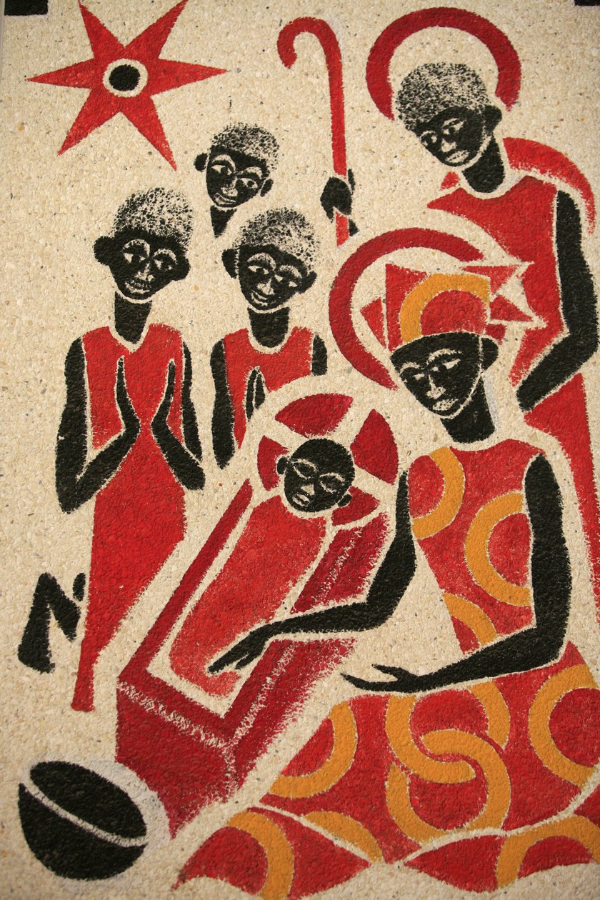 Narodzenia Fresk kościoła opactwa Keur Moussa został zaprojektowany i namalowany w 1963 roku przez Dom Georgesa Sageta Keur Moussa Senegal autorstwa Unbekannt
