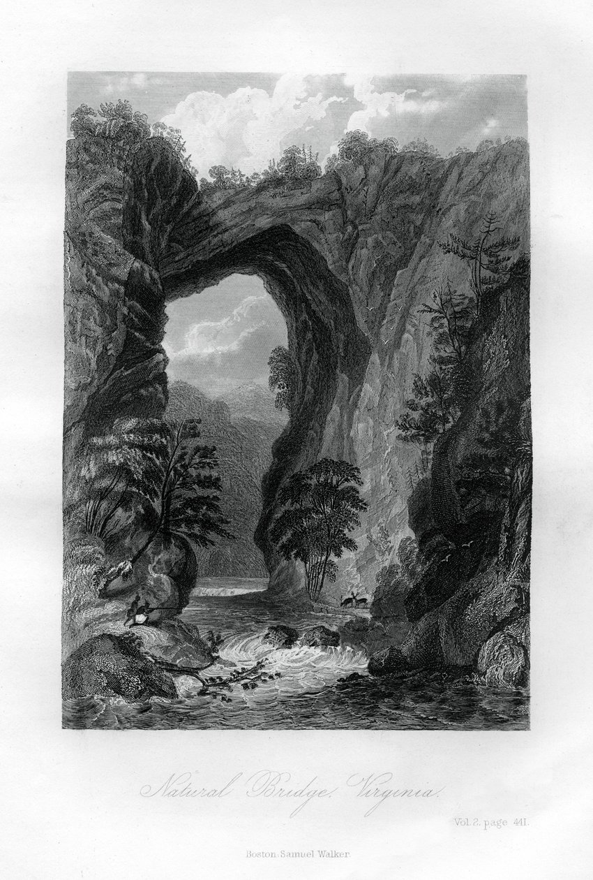 Most Naturalny, Wirginia, USA, 1855 autorstwa Unbekannt