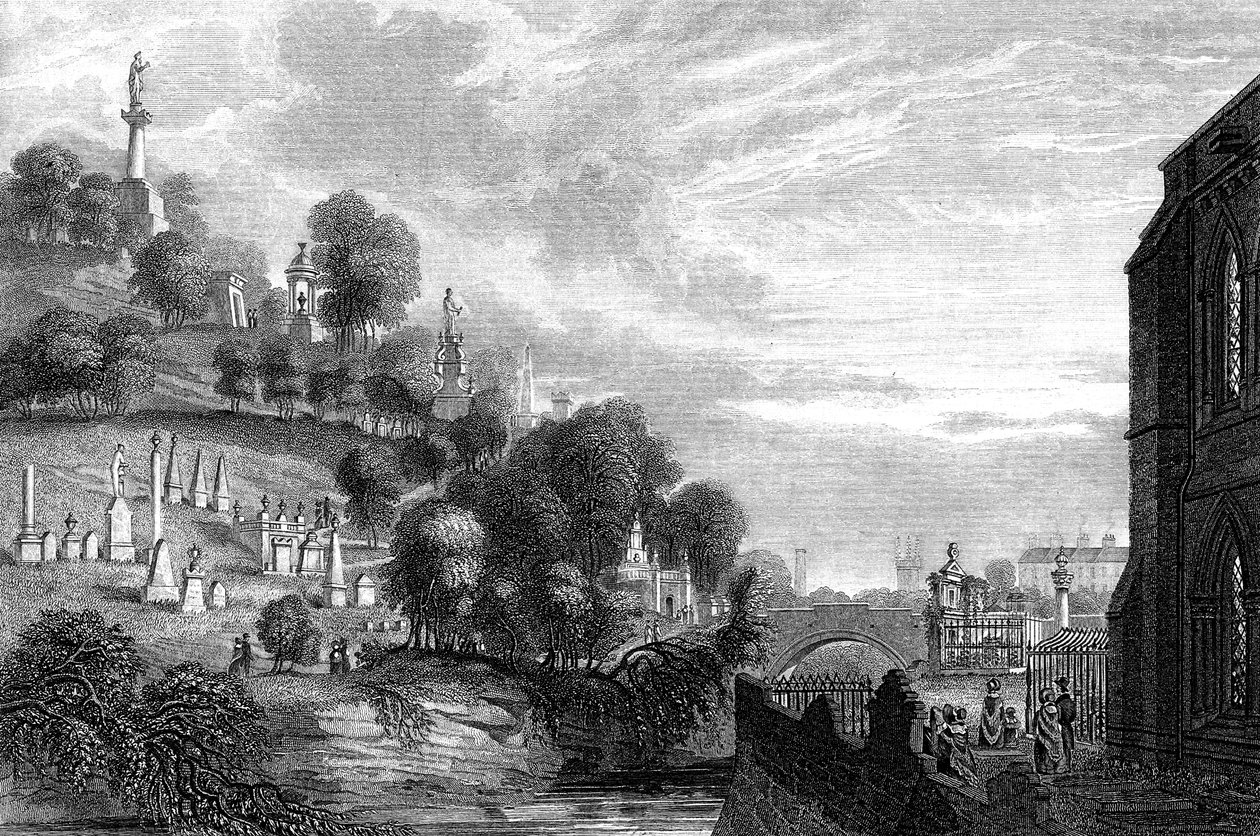 Cmentarz Nekropolii w Glasgow, 1888 autorstwa Unbekannt