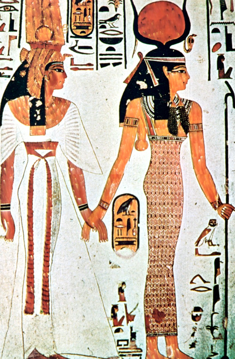 Nefertari i Izyda, starożytne egipskie malowidło ścienne z grobowca tebańskiego, XIII wiek pne autorstwa Unbekannt