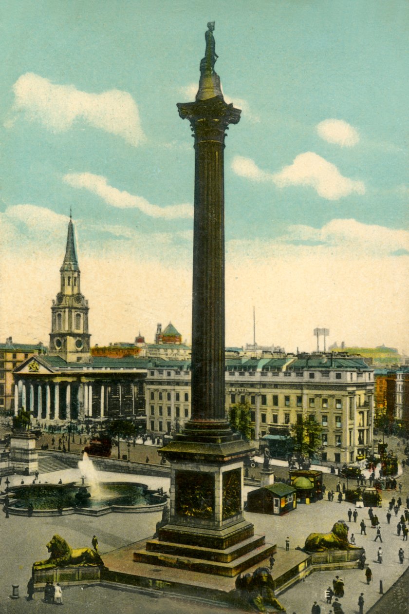 Kolumna Nelsona i Trafalgar Square, Londyn, ok. 1910. autorstwa Unbekannt