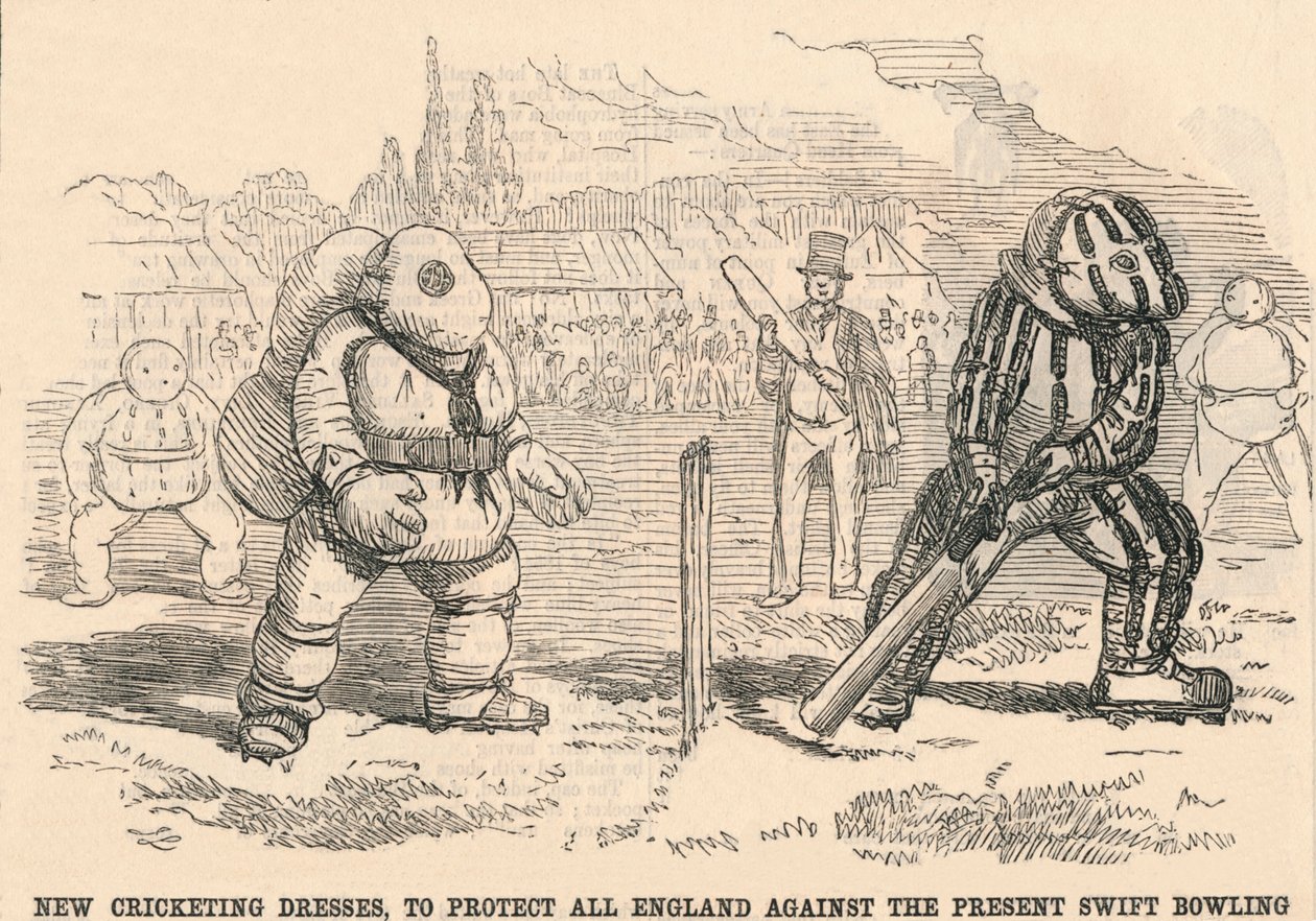 Nowe sukienki do krykieta, aby chronić całą Anglię przed teraźniejszością Swift Bowling, 1854. autorstwa Unbekannt