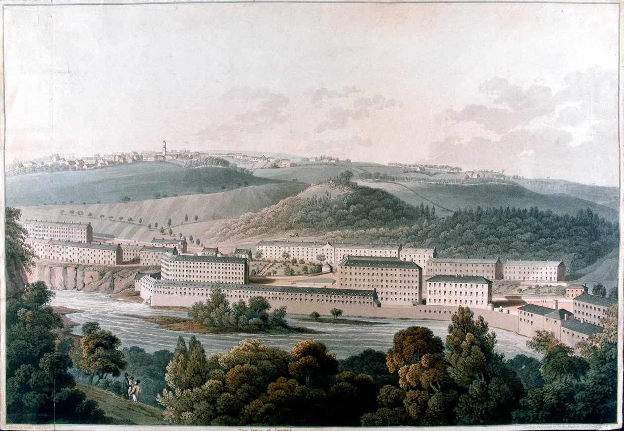 New Lanark Mills, Szkocja, c1815 autorstwa Unbekannt