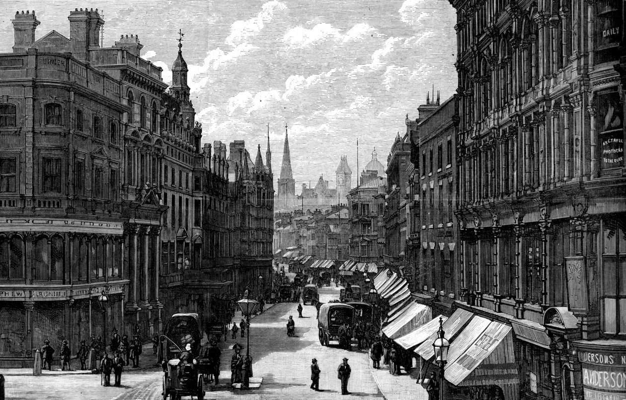 New Street, Birmingham, West Midlands, 1887 autorstwa Unbekannt