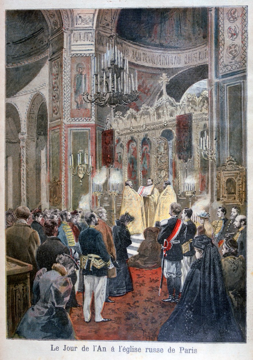 Nowy Rok w rosyjskim kościele w Paryżu, 1894 autorstwa Unbekannt