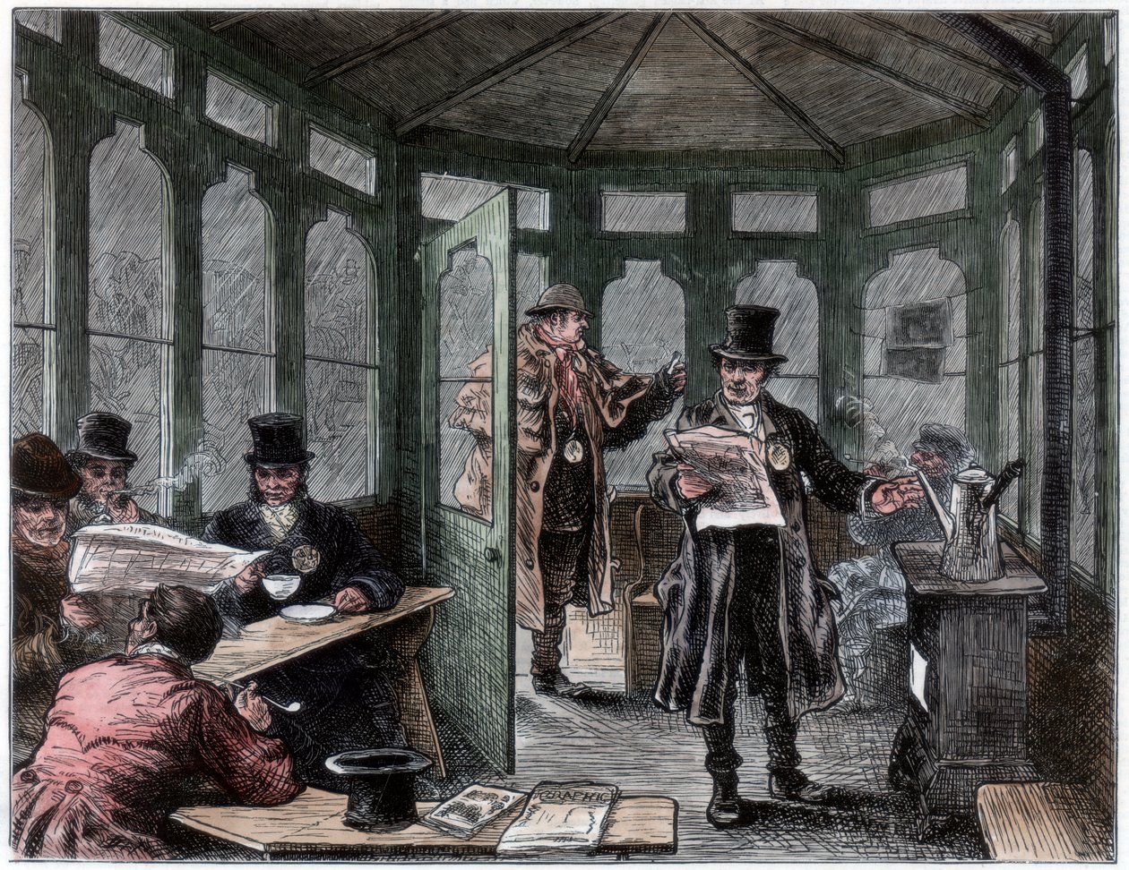 Newley wybudował schron i bufet dla dorożkarzy, ok. 1820-1870 autorstwa Unbekannt