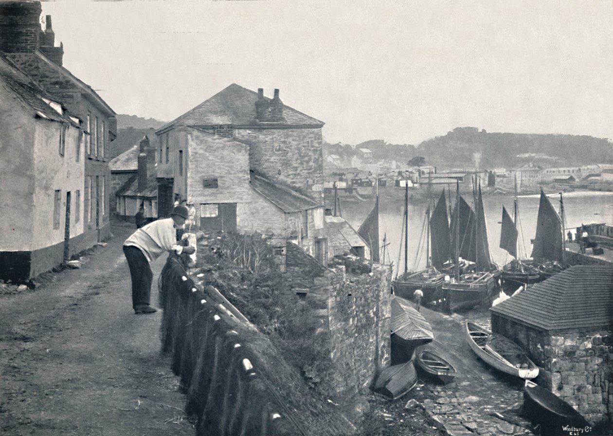 Newlyn - Widok wsi i portu, 1895 autorstwa Unbekannt