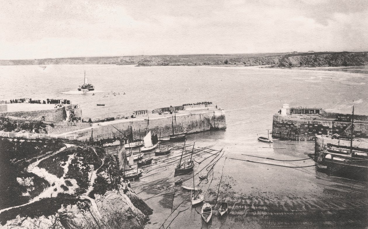 Port Newquay, Newquay, Kornwalia, 1908 autorstwa Unbekannt