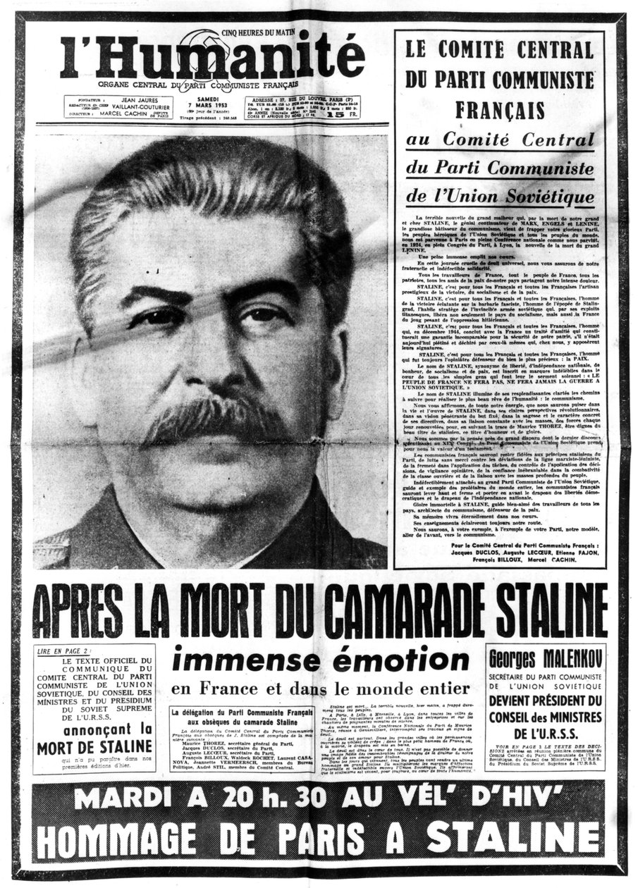 Wiadomość o śmierci Stalina, 7 marca 1953 autorstwa Unbekannt