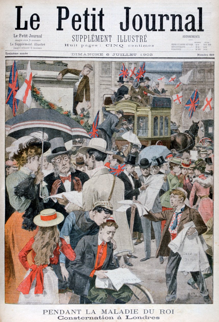 Wiadomość o chorobie króla Edwardsa VII w Londynie, 1902 autorstwa Unbekannt