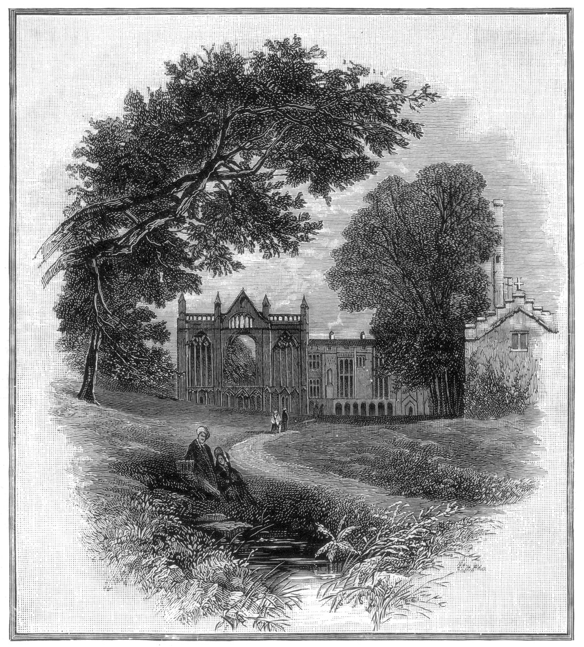 Opactwo Newstead, rodowa siedziba Lorda Byrona, 1888 r. autorstwa Unbekannt