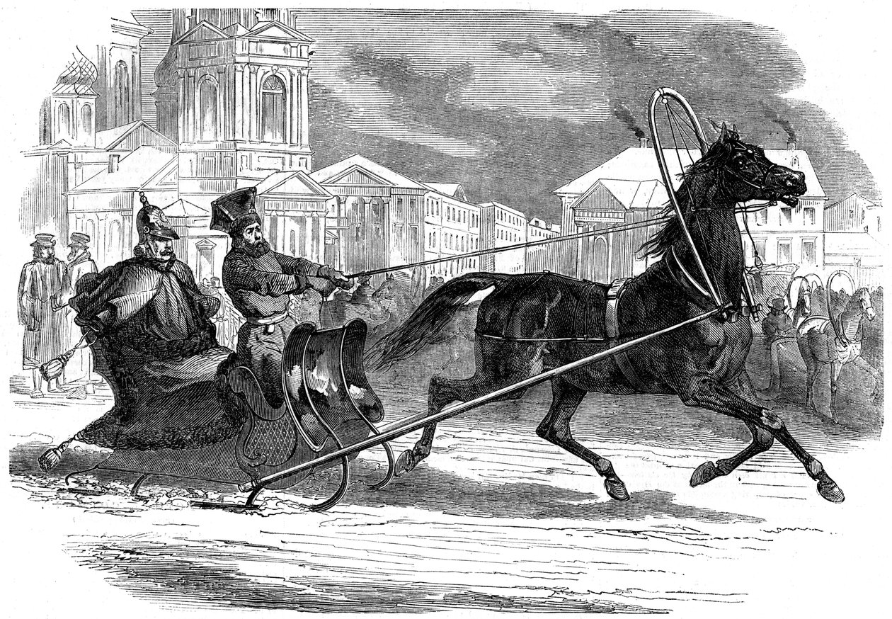 Mikołaj I 1796-1855, cesarz Rosji, w swoich dorożkach, Petersburg, 1853 autorstwa Unbekannt