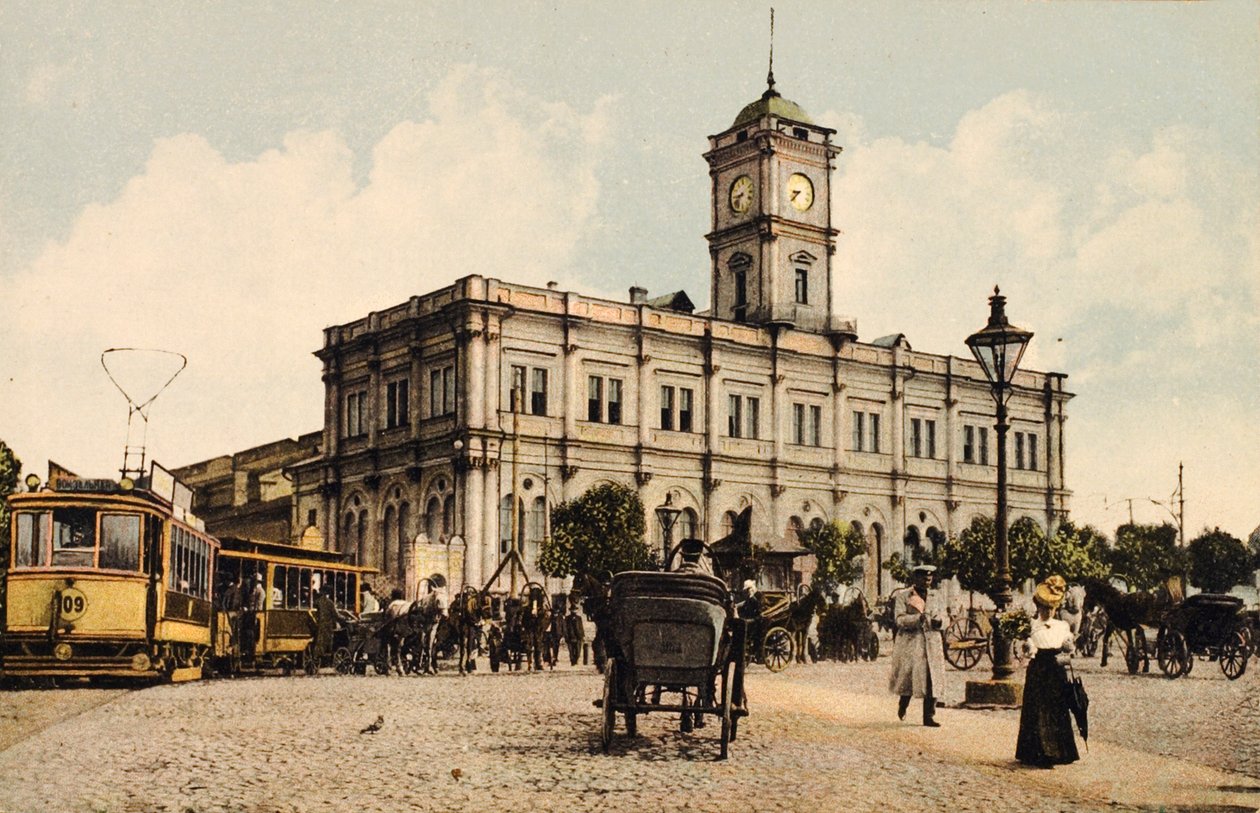 Dworzec kolejowy Mikołaja, Plac Kalanchyovskaya, Moskwa, Rosja, c1904-c1905 autorstwa Unbekannt